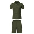 thumbnail image 5 of ZZwxWA Two Piece Outfits Set for Men Short Sleeve Henley Shirts and Shorts Set Men's Short Set Outfit 2 Piece Tracksuits, 5 of 7