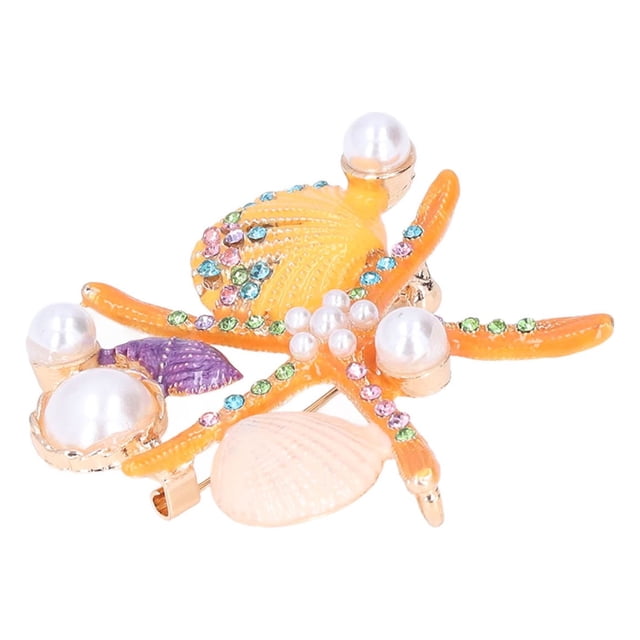 Brooch,Brooch 4 Different Colors Starfish Shell Brooch Brooch Pin Meticulously Designed