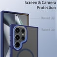 thumbnail image 4 of JTCASES for Samsung Galaxy S23 Ultra Magnetic Case Support Wireless Charging, Car Mount, Thin Lightweight Rugged Shockproof Shell Anti-yellow Clear Silicone Frame, Blue, 4 of 9