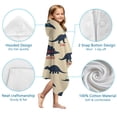 thumbnail image 7 of Beige Dinosaurs Names Pattern Hooded Bath Towel，50"x30" for Ages 3 To 12 Kids, Quick Dry Lightweight Soft Microfiber Hood Beach Towel Cover Up for Kids, 7 of 7