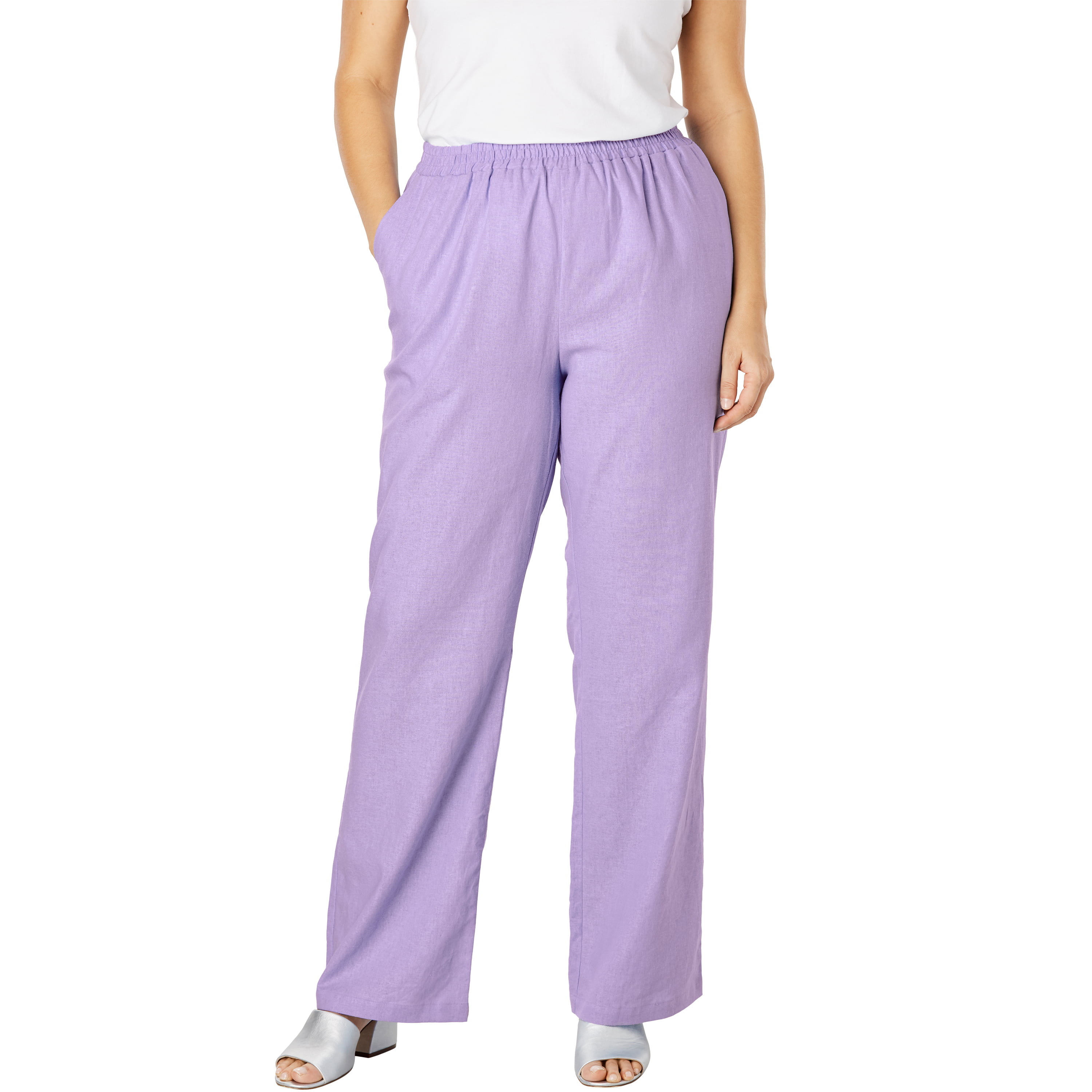 Woman Within Womens Plus Size Dreams & Co Supersoft Wide Leg Lounge Pant