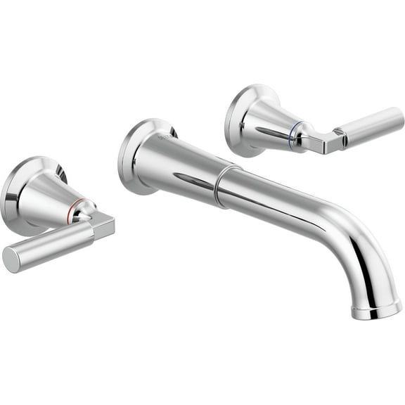 Open Box Delta T3548lf-Wl Bowery 1.2 GPM Wall Mounted Widespread Bathroom Faucet - Chrome