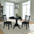 thumbnail image 4 of 42 in Dual Drop Leaf Table with 2 Ladder Back Dining Chairs - 3 Piece Dining Set, 4 of 8