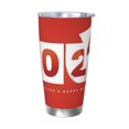 thumbnail image 1 of Feliz Año Nuevo 2025 Vaso de acero inoxidable de 20 oz Taza de café de viaje Taza térmica portátil con tapas, 1 of 7