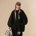 thumbnail image 4 of Suede Hooded Sweatshirt Suit For Women, Unisex Workwear Sweatshirt Suit For Men Dark Gray M, 4 of 6