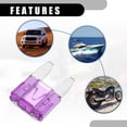 thumbnail image 4 of Unique Bargains 5 Pcs Mini 40AMP APM/ATM Universal Car Fuse Blade Style Fuses Short Circuit Protection Automotive Car Boat Truck SUV RV Plastic Metal Purple 3A, 4 of 7
