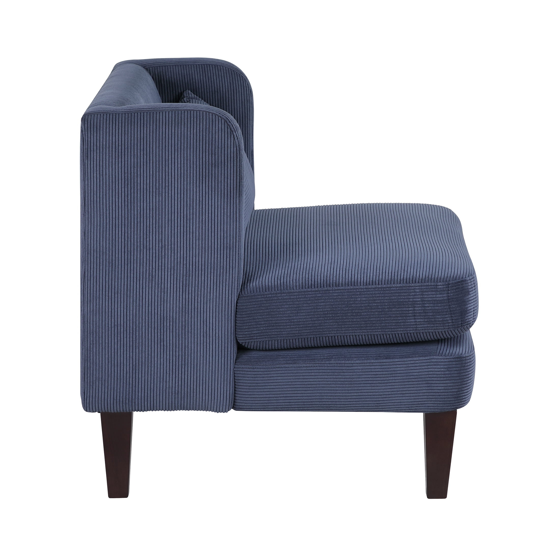 OakvillePark Terncliffe Corduroy Accent Chair with Pillow, Blue