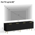 thumbnail image 4 of Mid Century Modern TV Stand for 80 Inch TV, Entertainment Center with 4 Large Drawers, TV Stand for Living Room, Media TV Console Table with Storage for Bedroom, White, 4 of 9