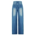 thumbnail image 4 of Cenuakty Women’s Straight Leg Baggy Jeans, Vintage Mid Waist Relaxed Fit Washed Denim Pants, 4 of 9