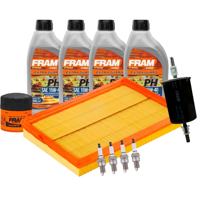 Kit De Afinación Con Aceite 15W40 Mineral, Bujías Cobre, Filtro De Aire, Filtro De Aceite Y Filtro De Combustible 11 Piezas Compatible con Chevrolet Tornado L4 1.8L DE 2004 A 2010