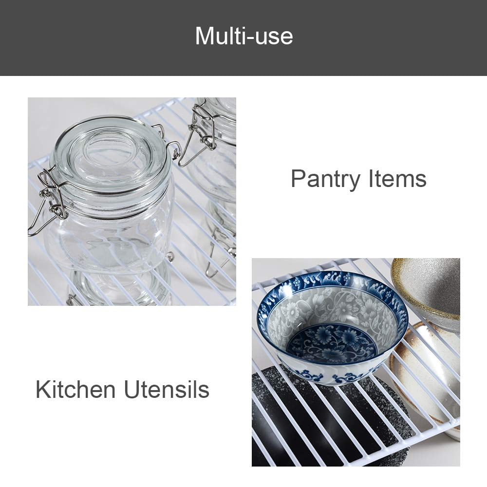 Large (15.7 X 9. 4 Inch) Cabinet Storage Shelf Rack  Rustproof Kitchen Counter And Organizer For Fridge Bathroom Set Of 4