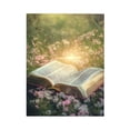 thumbnail image 2 of CozyNet Open Bible Glowing Softly In A Peaceful Meadow, Surrounded By Blooming Flowers Wall Art Prints With Frame Canvas Perfect for Living Room & Bedroom, Ready to Hang, Wall Decor 16"x20", 2 of 10