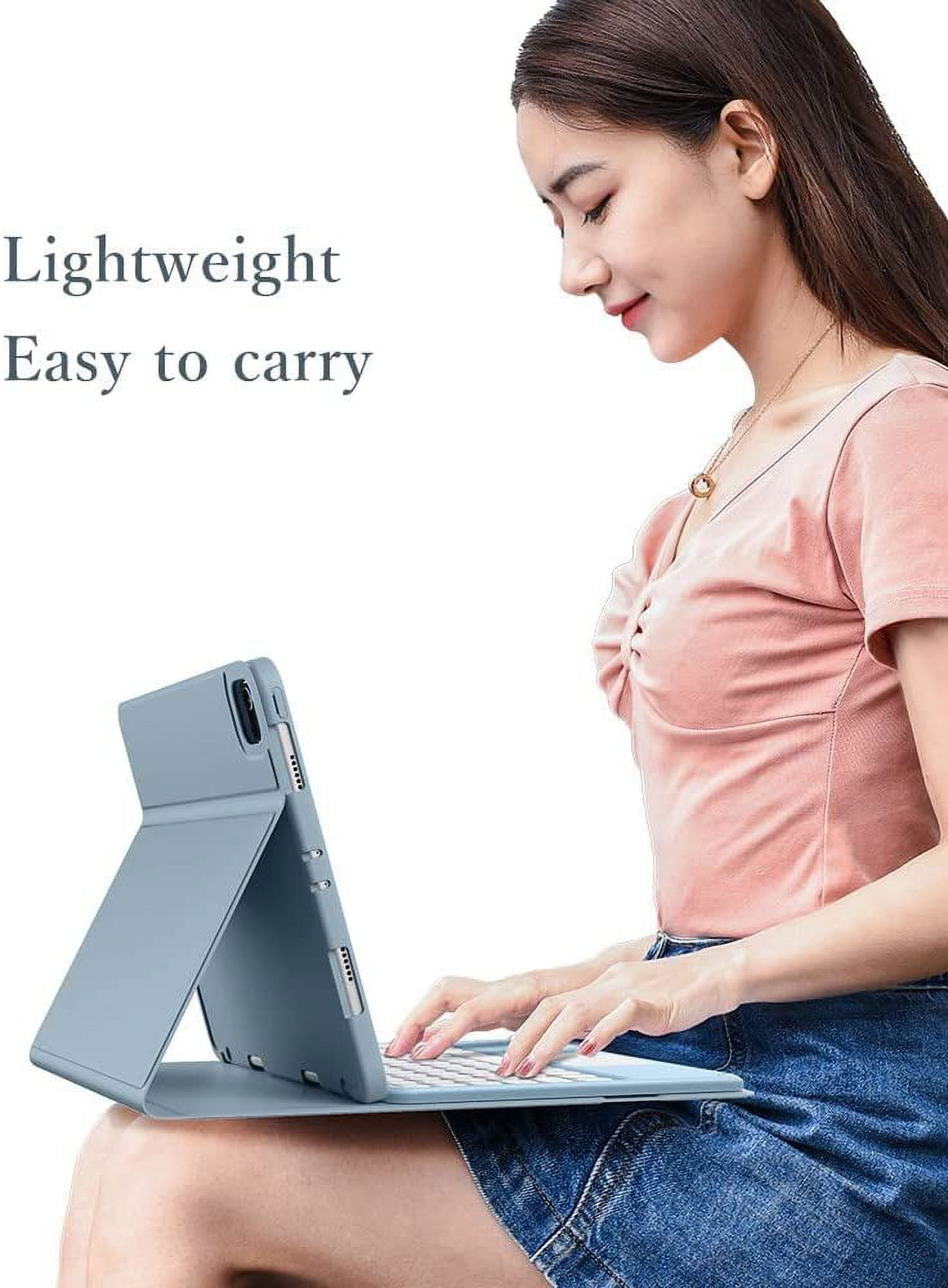 REQO iPad Mini 5th Generation Mini 4 Keyboard Case Touchpad Detachable Keyboard with Pencil Holder Round Key Color Slim Smart Cover for Mini 5th Gen, DarkGreen