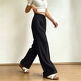 thumbnail image 7 of yeiolnoer Pants for Women Drawstring Elastic Waist Pants Casual Wide Leg Long Pants with Pocket Fashion Outfit(Black,Medium), 7 of 7
