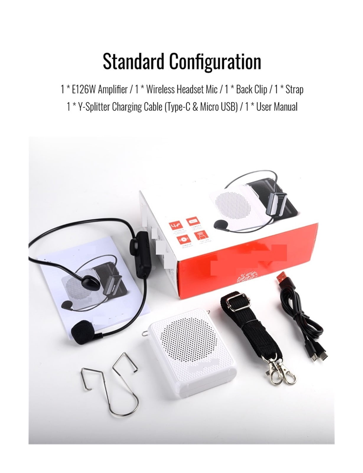 Rechargeable Digital Voice Amplifier Wireless Amp With Headworn Microphone For Tour Guides Teachers Speech ,Wide Coverage Area