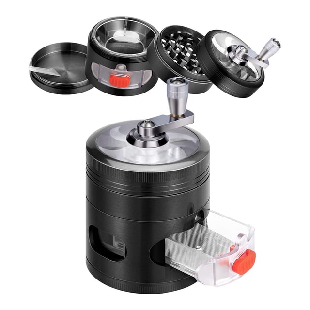 Molinillo De Especias De Mano Molinillo De Hierbas De Metal Molinillo De Especias De Mano Con Cajón Magnético Y Tapas ANGGREK Handheld Spice Grinder