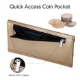 thumbnail image 6 of HAWEE Slim Womens Wallets with Credit Card Slots, Long Envelope Style Anti Theft with 2 ID Windows, Coin Pocket, Champagne, 6 of 7