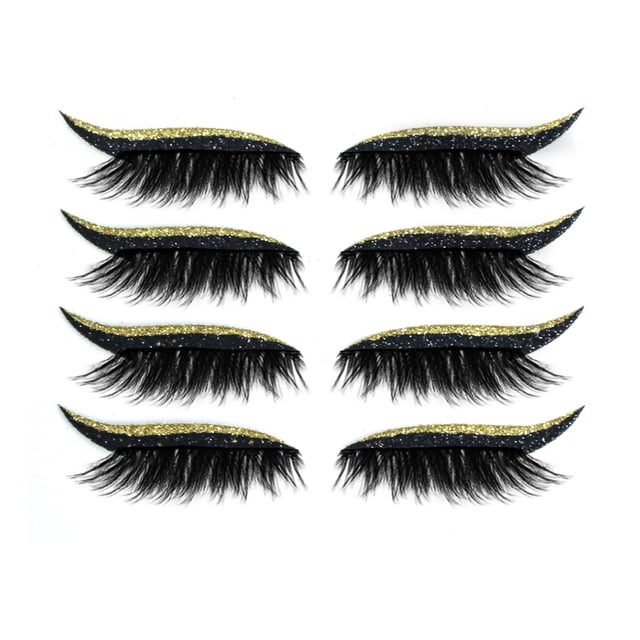 pares de pegatinas de sombra de ojos con pestañas postizas. Fáciles de aplicar, sin necesidad de pegamento.