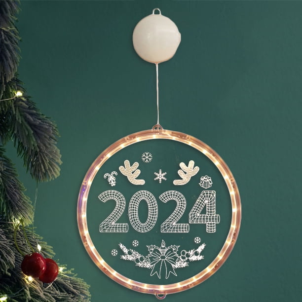 Ventosa de pasta de luces de Navidad colgantes LED para árbol de Navidad de cristal de pared de boda Hugtrwg Para estrenar