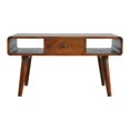 thumbnail image 1 of Artisan Furniture Solid Wood Curved Chestnut Coffee Table, 1 of 8