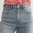 thumbnail image 5 of Hzzrkos Women Casual Fashion High Waist Slim Fit Distressed Flare Leg Denim Jeans Long Trousers for Everyday Wear Blue S, 5 of 6