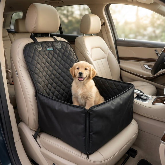 KritterWorld 2 in 1 Front Car Seat Covers Pet Travel Protector Basket for Dog Cat Scratch Resistant Waterproof and Non-s