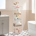 thumbnail image 2 of SONGMICS Étagère de Rangement à 5 Niveaux, Étagère de Salle de Bain, Support de Plante Extensible avec Étagère Réglable, pour Salle de Bain, Salon, Balcon, Cuisine, Blanc UBSC035W01, 2 of 8