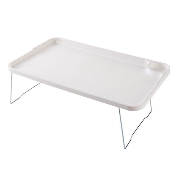 HCBY Foldable Laptop Bed Table Multi-Function Lap Bed Tray Table, Tray Dining Table, for Bed/Couch/Sofa (White)