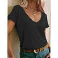 thumbnail image 4 of Women's Classic Fit T Shirts Short Sleeve V Neck Casual Tee Shirt Summer Tops, 4 of 4