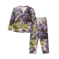 thumbnail image 1 of Fotbe Lilacs Teapot Scenic Painting Conjunto de Pijama de Manga Larga para Mujer con Estampado, Ropa de Dormir de 2 Piezas, Conjunto de Casa Suave y Cómodo con Bolsillos-Medium, 1 of 7