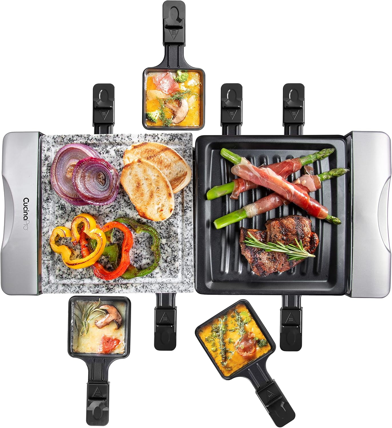 CucinaPro Electric Cheese Raclette Table Grill w Nonstick Grilling