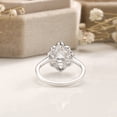 thumbnail image 5 of 18K White Gold Pear Shape Created Aquamarine Cubic Zirconia Hollow Flower Engagement Ring, 5 of 5