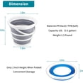 thumbnail image 2 of 2 Pack Collapsible Plastic Bucket 10L Each 2.6 Gallon Cleaning Mop Buckets with Handle Outdoor Car Washing Tub Foldable Portable Camping Gardening Fishing Water Pot Pail Space Saving Round, 2 of 5