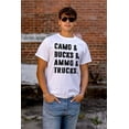 thumbnail image 4 of Camo Bucks Trucks Cute Hunter Son Men's Big & Tall Crewneck Graphic Tee Brisco Brands 2X, 4 of 5