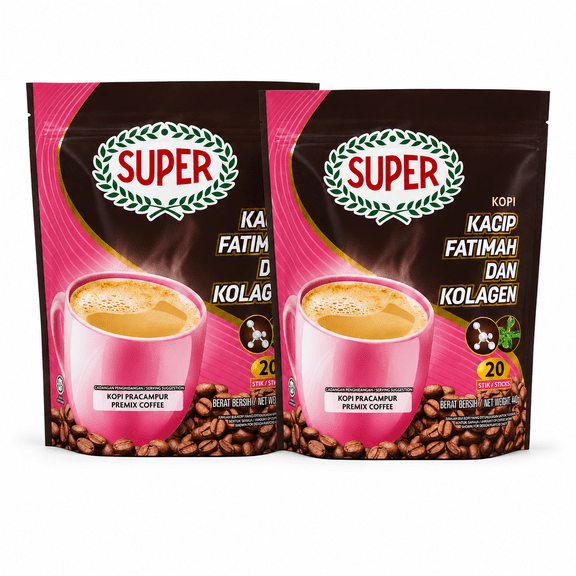 (2 Pack) Super Power 5 in 1 Collagen Instant Coffee 2 x (440g, 22g x 20 Sticks)