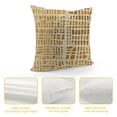 thumbnail image 4 of JEUXUS  Square Geometrical Plaid Striped Cut Cushion Case Luxury Modern Throw Pillow Cover Decorative Pillow for Couch Sofa Living Room Bedroom Car, Beige, 4 of 5