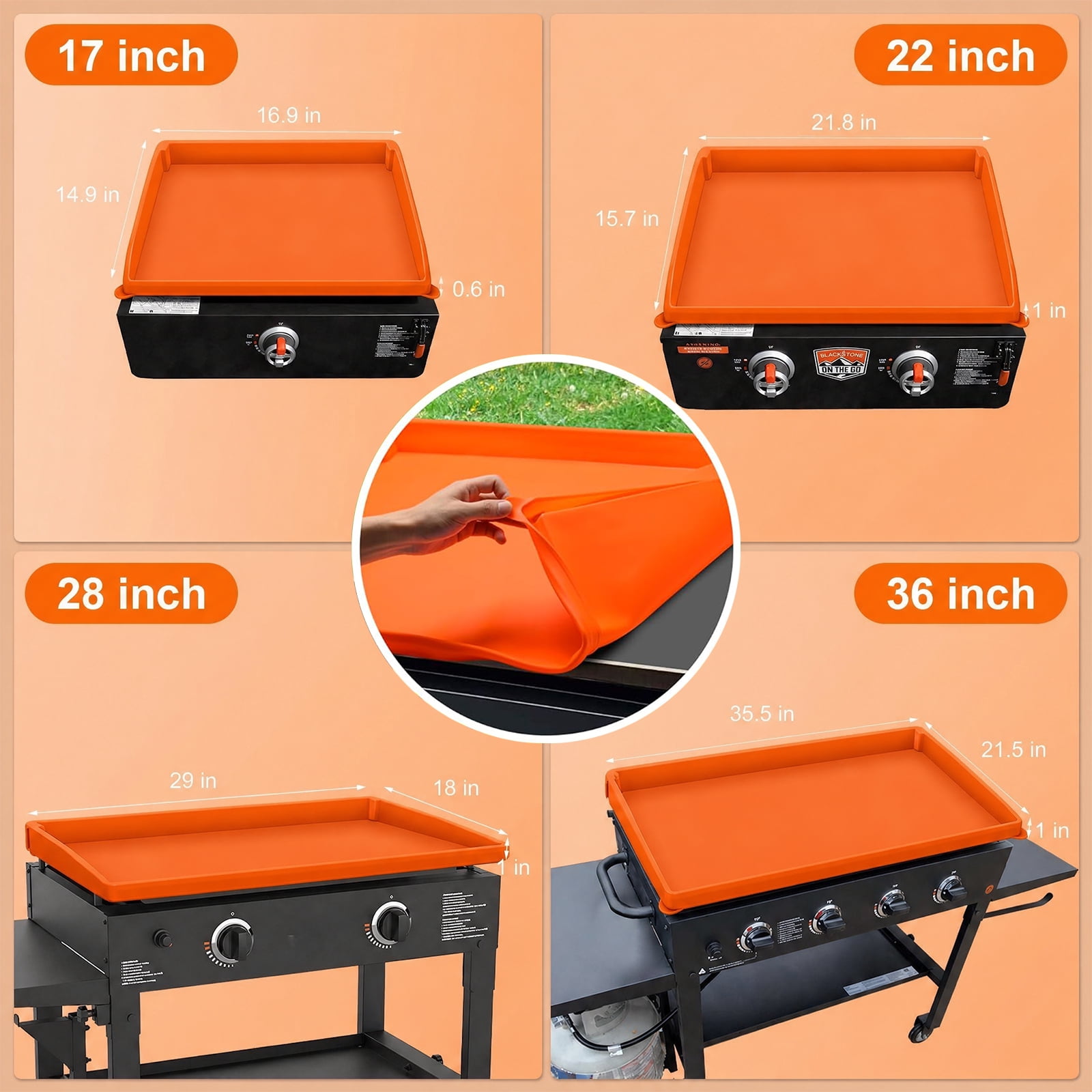 Mibote Griddle Cover Mat for Blackstone 36inch Griddle Accessories Around Protection Silicone Mat