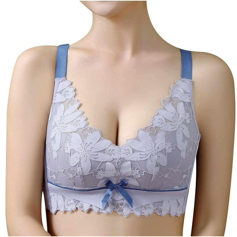 SELONE 2023 Bras for Women Push Up No Underwire Lace for Sagging Breasts  Breathable Ladies No Steel Ring Gathering Adjustment Lift Everyday Bras for