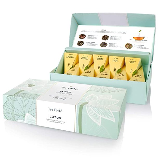 Tea Forte Petite Presentation Box Tea Samplers, Assorted Variety Tea