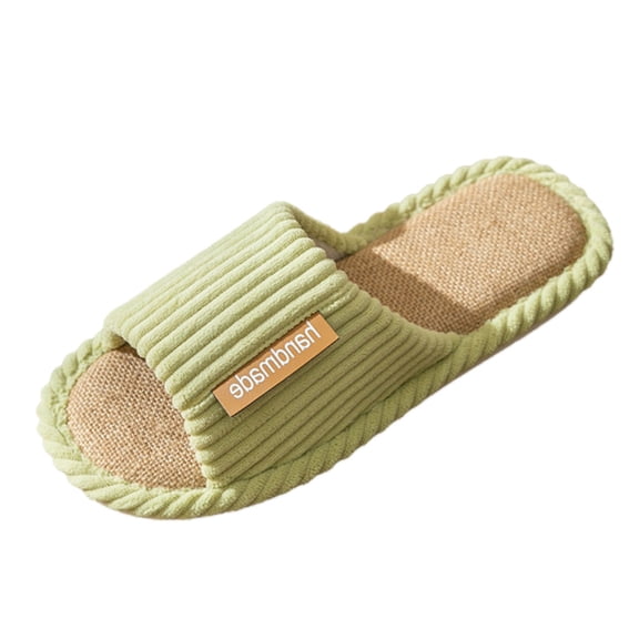 Slippers for Women,Women Striped Bottom Soft Home Slippers Warm Cotton Shoes Indoor Slippers On Shoes For Bedroom House,Womens Slippers,Green,6.5