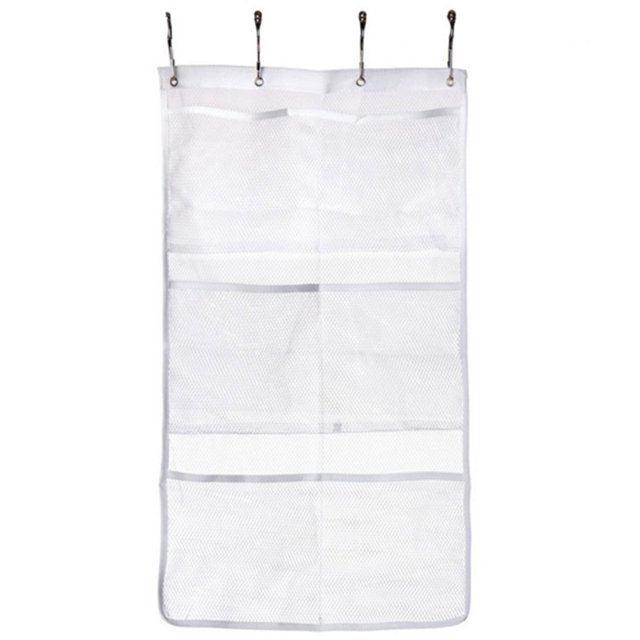 Yuarrent Bolsa colgante de malla para baño con gancho de calabaza, diseño de seis bolsillos, bolsa colgante para bañera Almacenamiento y organización del hogar Yuarrent HA3768-00B