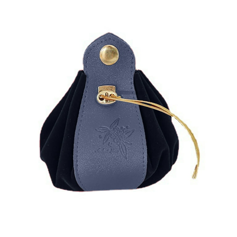 harmtty Gift Bag Drawstring Flannelette Texture Buckle Closure Portable  Decor Gift Giving Widely Used Faux Leather Party Candy Pouch Wedding  Ornament,Royal Blue 