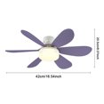 thumbnail image 2 of Ventilador con control remoto Wdftyju E26/E27 Base Lampada LED para Soggiorno Cucina Viola, 2 of 9