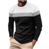 thumbnail image 7 of guisaled Mens Long Sleeve Shirts Casual Stylish Regular Fit Crewneck T-Shirts Color Block Patchwork Lightweight Basic Undershirts, 7 of 7
