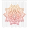 thumbnail image 2 of Ambesonne Lotus Shower Curtain, Mandala Abstract Flower Print, 69"Wx75"L, Peach Salmon, 2 of 4