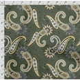 thumbnail image 4 of Soimoi Asian Paisley Print,Cotton Cambric, Quilting Fabric Sold by The Yard 42 Inch Wide, Medium Weight Cotton Fabric, SewingSupplies,Dusty Green, 4 of 5