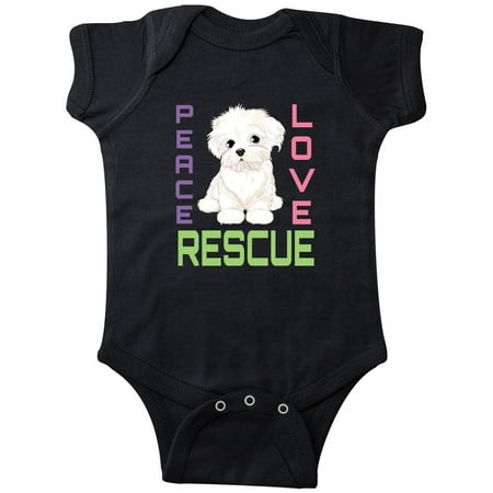 

Inktastic Rescue Dogs Peace Love Rescue Gift Baby Girl Bodysuit
