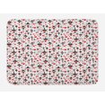 thumbnail image 1 of Valentines Bath Mat, Valentines Day Themed Love Illustration of Hearts with Ornaments, Plush Bathroom Decor Mat with Non Slip Backing, 29.5" X 17.5", Orange Red Black, by Ambesonne, 1 of 2