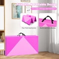 thumbnail image 3 of Yardi Yard 8 Feet PU Leather Folding Gymnastics Mat with Hook and Loop Fasteners-Pink, Fitness All Purpose Extra Thick High Density Anti Tear Gymnastics Gym Folding Exercise Aerobics Mats, 3 of 7