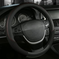 Holloyiver Car Steering Wheel Cover, 14.5-15 Inch Premium Universal Microfiber Leather Covers, Breathable Anti-Slip Odorless Steering Wheels Accessories for Men Women (Black)